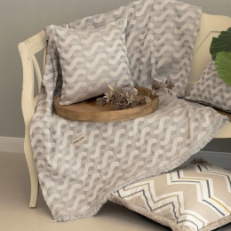 Ριχτάρι Pinovo Beige-Sand Aslanis Home Τετραθέσιο 180x350cm Βαμβάκι-Πολυέστερ