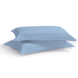 Μαξιλαροθήκες Satin Plain (Σετ 2τμχ) Light Blue Aslanis Home 50Χ70 100% Βαμβακοσατέν