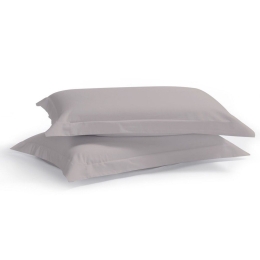 Μαξιλαροθήκες Satin Plain (Σετ 2τμχ) Light Grey Aslanis Home 50Χ70 100% Βαμβακοσατέν