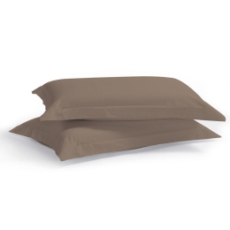Μαξιλαροθήκες Satin Plain (Σετ 2τμχ) Dark Brown Aslanis Home 50Χ70 100% Βαμβακοσατέν