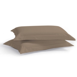 Μαξιλαροθήκες Satin Plain (Σετ 2τμχ) Brown-Olive Aslanis Home 50Χ70 100% Βαμβακοσατέν