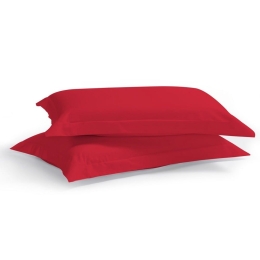 Μαξιλαροθήκες Satin Plain (Σετ 2τμχ) Red Aslanis Home 50Χ70 100% Βαμβακοσατέν