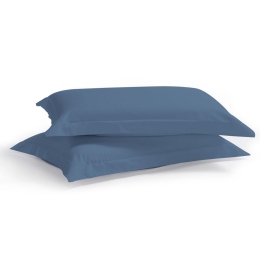Μαξιλαροθήκες Satin Plain (Σετ 2τμχ) Blue Raf Aslanis Home 50Χ70 100% Βαμβακοσατέν