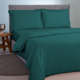 Παπλωματοθήκη Satin Plain Green Aslanis Home Ημίδιπλο 160x220cm 100% Βαμβακοσατέν