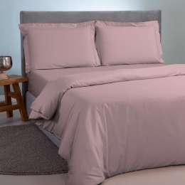 Παπλωματοθήκη Satin Plain Dusty Pink Aslanis Home King Size 260x240cm 100% Βαμβακοσατέν
