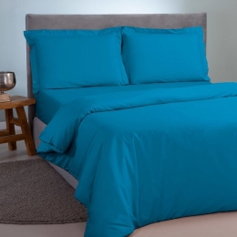Παπλωματοθήκη Satin Plain Turqoise Aslanis Home Ημίδιπλο 160x220cm 100% Βαμβακοσατέν