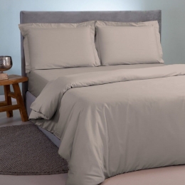 Παπλωματοθήκη Satin Plain Light Khaki Aslanis Home Ημίδιπλο 160x220cm 100% Βαμβακοσατέν