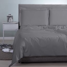 Σεντόνι Satin Plain Ultimate Grey Aslanis Home King Size 260x265cm 100% Βαμβακοσατέν