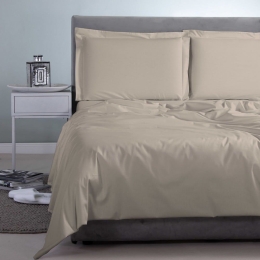 Σεντόνι Satin Plain Sand Aslanis Home Υπέρδιπλο 250x270cm 100% Βαμβακοσατέν