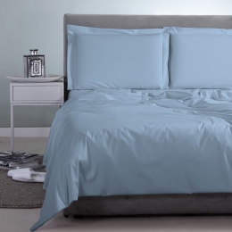 Σεντόνι Satin Plain Light Blue Aslanis Home Ημίδιπλο 170x270cm 100% Βαμβακοσατέν
