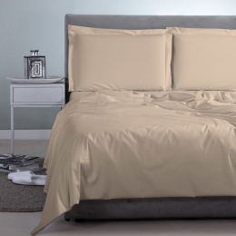 Σεντόνι Satin Plain Cream Aslanis Home King Size 260x265cm 100% Βαμβακοσατέν