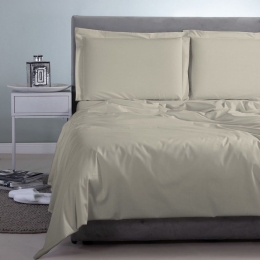 Σεντόνι Satin Plain Beige Aslanis Home Υπέρδιπλο 250x270cm 100% Βαμβακοσατέν