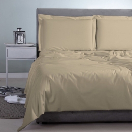 Σεντόνι Satin Plain Beige-Sand Aslanis Home Υπέρδιπλο 250x270cm 100% Βαμβακοσατέν