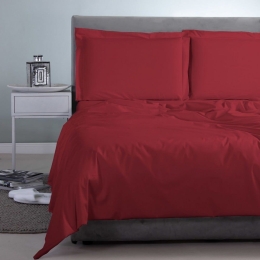 Σεντόνι Satin Plain Bordo Aslanis Home Υπέρδιπλο 250x270cm 100% Βαμβακοσατέν
