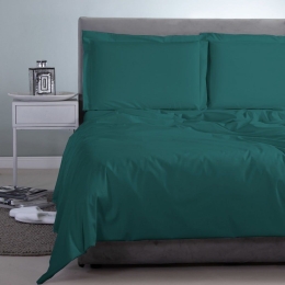 Σεντόνι Satin Plain Green Aslanis Home King Size 260x265cm 100% Βαμβακοσατέν