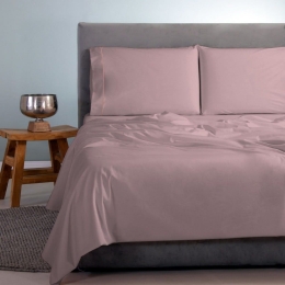 Σεντόνια Satin Plain (Σετ 4τμχ) Dusty Pink Aslanis Home Υπέρδιπλο 250x270cm 100% Βαμβακοσατέν