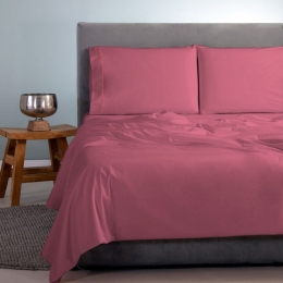 Σεντόνια Satin Plain (Σετ 4τμχ) Fucshia Aslanis Home King Size 260x265cm 100% Βαμβακοσατέν