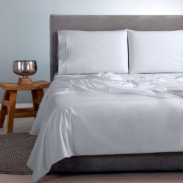 Σεντόνια Satin Plain (Σετ 3τμχ) Sugar White Aslanis Home Ημίδιπλο 170x270cm 100% Βαμβακοσατέν