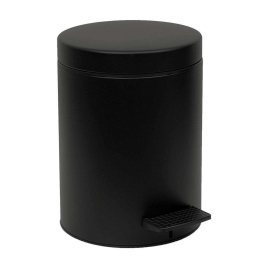 Κάδος Απορριμμάτων 5lt 05-096-433 Ø20xH28cm Textured Black Matte Pam&Co Ανοξείδωτο Ατσάλι