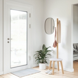 Καλόγερος Με Σκαμπό Pillar 1014257-668 White-Walnut Umbra Μέταλλο,Ξύλο