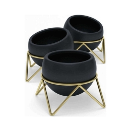 Κασπώ Κεραμικό Potsy (Σετ 3Tμχ) 1013191-1137 Black-Gold Umbra Κεραμικό