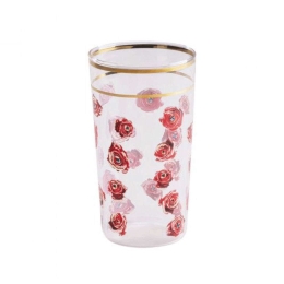 Ποτήρι Νερού Roses 15961 7x13cm Multi Seletti Γυαλί