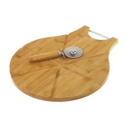 Επιφάνεια Κοπής Πίτσας 29825 38x32x1,5cm Natural Unimasa Bamboo