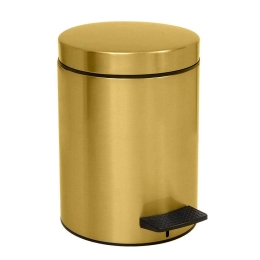 Κάδος Απορριμμάτων 5lt 05-096-024BR Ø20xH28cm Brushed Gold Pam&Co Ορείχαλκος