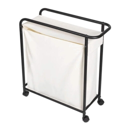 Καλάθι Απλύτων Boston 711692 58x22x69cm Beige-Black Gelco Μέταλλο,Ύφασμα