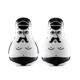 Αλατοπίπερο Friends (Σετ 2Τμχ) 130505 7x11cm Black-White Normann Copenhagen Πορσελάνη