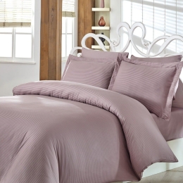 Παπλωματοθήκη Next 3194 Satin Stripe (Σετ 3τμχ) Mauve Nexttoo Υπέρδιπλο 235x250cm 100% Βαμβάκι
