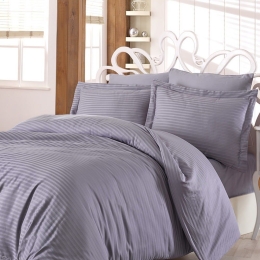 Παπλωματοθήκη Next 3194 Satin Stripe (Σετ 3τμχ) Grey Nexttoo Υπέρδιπλο 235x250cm 100% Βαμβάκι