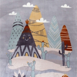 Χαλί Cocooning 00309-095 Blue-Multi Merinos 160X230cm
