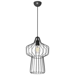 Φωτιστικό Οροφής MEC-147440BLACK 1xΕ27 40W Φ26cm 90cm Black Aidonitsa