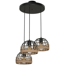 Φωτιστικό Οροφής MEC-1493F3BLACK 3xΕ27 40W Φ30cm 90cm Black Aidonitsa