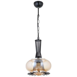 Φωτιστικό Οροφής MEC-3440-1BSBLACK 1xΕ27 40W Φ23cm 65cm Black Aidonitsa