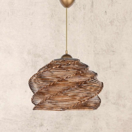 Φωτιστικό Οροφής MEC-5115F1 1xΕ27 40W Φ35cm 80cm Brown Aidonitsa