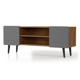 Έπιπλο Τηλεόρασης Arktos 699-06-130-06 130x30x51cm Walnut-Grey