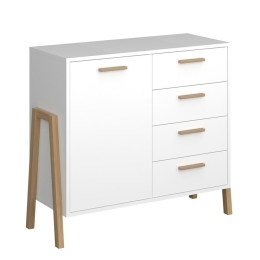 Μπουφές Belle TO-BELLEKOM1D4SWHITE 102.5x41x91cm White