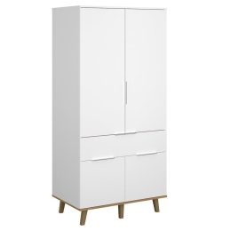 Ντουλάπα Neptune TO-NEPTUNE4D1S Δίφυλλη 88x55x197cm White-Sonoma Δίφυλλη