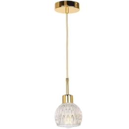 Φωτιστικό Οροφής DD-GL-0032GOLD Φ11x150cm 1xE27 40W Clear-Gold Aidonitsa