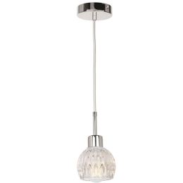 Φωτιστικό Οροφής DD-GL-0032CHROME Φ11x150cm 1xE27 40W Clear-Chrome Aidonitsa