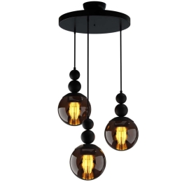 Φωτιστικό Οροφής MEC-78743F3 Φ30x70cm 3xΕ27 Black Aidonitsa