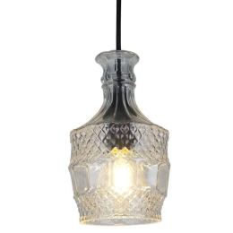 Φωτιστικό Οροφής DS-G-213 13x13x150cm 1xΕ27 40W Clear-Black Aidonitsa