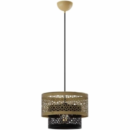 Φωτιστικό Οροφής MEC-44355F1 Φ26x60cm 1xΕ27 40W Black-Gold Aidonitsa