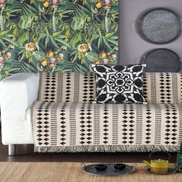Ριχτάρι Edgar 24 Ecru-Brown Kentia Τριθέσιο 180x300cm Βαμβάκι-Ακρυλικό