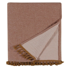 Κουβέρτα Greta 06 Terracotta Kentia Υπέρδιπλo 220x240cm 100% Βαμβάκι