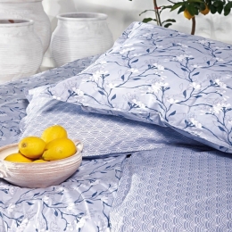 Μαξιλαροθήκες Renata 39 (Σετ 2τμχ) Blue-Lilac Kentia 50Χ70 100% Βαμβακερό Περκάλι