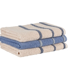 Πετσέτες Zana 26 (Σετ 3τμχ) Beige-Blue Kentia Σετ Πετσέτες 50x90cm 100% Βαμβάκι