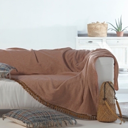 Ριχτάρι Greta 06 Terracotta Kentia Πολυθρόνα 130x170cm 100% Βαμβάκι